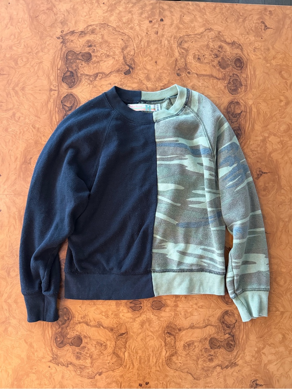 Vintage Havana Colorblock Camo/Black Sweatshirt Kids Size M 10-12